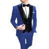 Mäns kostymer Män 3 stycken Casual Slim Fit Black Notch Lapel Vest Man Tuxedos For Wedding Party Suit (Blazer Pants)