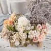 Decoratieve bloemen 3 stuks kunstmatige DIY herfstkleur kamille Bbouquet INS Home Room Decor Kerst bruiloft decoratie nep 28cm