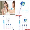 Toothbrush Az-Oc2 Rotating Electric For Adts With 4 Replacement Rotary Head Battery Power No Rechargeable Oral Tooth Whitening Drop De Dhkm6