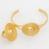 Necklace Earrings Set African Gold Color Jewelry For Women Round Pendant And Clip With Bangle Ring Daily Party Jewellry