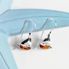 Dangle Lustre Voilier Pendentif Boucles D'oreilles Couleur Argent Ambre Bateau Yacht Nautique Femmes Bijoux Marin Cadeaux Mode Accessoire290Y