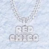 With 20MM Cuban Chain Custom Name Drip Bubble Letters Chain Pendants Necklaces Men039s Zircon Hip Hop Jewelry For Gift CX2007252237528