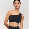 Yoga roupa moda esportes sutiã um ombro sem costas fitness bralette mulheres ginásio tanque superior colheita colete push up apertado acolchoado roupa interior