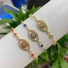 Link Armbanden 2023 Trendy Turkse Oog Sieraden Bohemian Vriendschap Boho Strass Evil Charm Armband Voor Vrouwen Jewelry3386