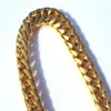 헤비 남성 24K Real Solid Gold Finish Deading Miami Cuban Link Necklace Chain275V