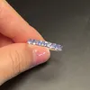 Anello con tanzanite naturale da 0,7 ct totale per l'uso quotidiano Gioielli in argento 925 con tanzanite di grado VVS da 3 mm