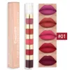 Läppstift 5 i 1 non Stick Cup Lip Gloss Matte Velvet Sexig röd nyans Långlast Oil Kvinna Make Up Cosmetic Beauty Tools 231204