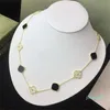 Elmas kolye moda klasik yonca kolye cazibesi 18K Gül Altın Gümüş Kaplama Womengirl Valentine's için