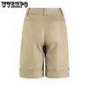 Women's Shorts WTEMPO Summer High Waist Knee-length Straight Pants With Belt Office Lady Fashion Khaki Black Casual Short