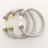 DY bracelet designer câble bracelets bijouxMode torsadé en acier inoxydable couleur bijoux bracelets en cristal pour les femmes personnalité accessoires cadeau fausse décoloration