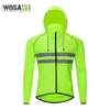 Cykeljackor Wosawe Ultralight Reflective Cycling Jacket huva cykel långärmad tröja män som rider vattentät vindbrytare cykel väst 231204