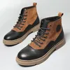 Boots Fashion Casual Outdoor Waterproof High-top Men Ankle Retro Tooling Anti Slippery Bare Shoes