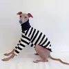 Hundkläder Pet Black White Striped Clothing Italian Greyhound Spring Summer Clothes For Dogs Shirt Par Cat Puppy 231202