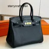 Genuine Leather Bags Handheld Women's Handbag Touch Black French Togo with American Crocodile Skin