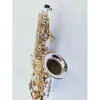 Kaluolin SHO SC-9937 Liten krökt nack Sopran Saxofon B platt högkvalitativ mässing Nickel Silver Plated Sax med munstycket CAS AAA