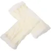 Genouillères 1 paire de gants sans doigts en peluche mitaines chaudes tricotées pour femmes pour l'hiver