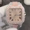 Bijoux légers personnalisés, belles montres de luxe en diamant Moissanite pour hommes, réglage à la main, marque Vvs