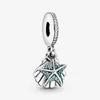 100% 925 Sterling Silver Starfish and Sea Shell Dangle Charms Fit Original European Charm Bracelet Fashion Women Wedding Jewelry253n
