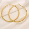 Pendientes de aro par de gran círculo dorado chapado en círculo criole chic Hoops regalo UK206A