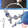 Bangle 100 ٪ 925 Sterling Silver Cate Cat Love Love Pet Bracelet Set Gorget Girl Girl Silver Bracelet Gift 231204