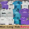 Real Madrids Retro Long Soccer Jerseys Finals Football Shirt Guti Benzema Seedorf Carlos Ronaldo Kaka 11 12 16 17 18 Zidane Beckham Men and Kids Raul Vintage Figo