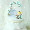 Tårta verktyg 1 st bak dekoration päls boll guld pärla båge födelsedag lilla prins fairy insats kort 231202