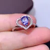 Bagues de cluster CoLife Bijoux Naturel Tanzanite Bague pour mariage 5mm 7mm Poire Cut 925 Argent