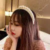 Headbands Fashion Design Pearl Velvet Headband Trendy Temperament Hair Accessories Personality Trendy Pearl Headwear for Women 231204