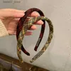 Headwear Hair Accessories Retro Fabric Plaid Fine Edge Headband Fashion Hair Accessories For Women Trend Casual Haiand Hair Band Hoop Girl Headwear New Q231204