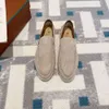 Loro piano topkwaliteit schoentopversie loro * piano suede slip op lp slip-on schoen platte bodem casual luie heren schoenen op si gevoel liefhebbers schoenen hoge kwaliteit