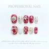 Kunstnagels Handgemaakt Schattig Kerstpers op nagels Kort Kawaii Sneeuwvlokboom Moose Design Herbruikbare volledige dekking nageltips Cartoon nepnagels 231204