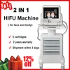 2 in 1 휴대용 Hifu Face Lift Body 슬리밍 다른 미용 장비 고강도 초점 초음파 초음파 피부 강화 기계 2 년 보증