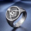 Anillos masónicos templarios Vintage para hombre, anillo de acero inoxidable 316L Mason AG Signet, joyería Punk para hombre, regalo de fiesta, Cluster307l