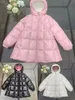 Kinder-Daunenjacke, schwarze Farbe, Designer-Baby-Mädchen-Rosa, modische Feder-Daunenmäntel, Oberbekleidung, Kleidungssets, 100–160 cm