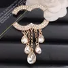 Brand Letter Brooch Pin Women Men Brooches Pins Luxury Crystal Pearl 18K Gold Plated Silver Designer Jewelry Suit Laple Pin Breastpin Fashion Jewelry Accessories