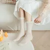 Women Socks Solid Color Loose Long Hollow Out Breathable Summer Ultra-thin Transparent Mesh Fishnet Lace Crystal Silk Sock