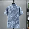 Mäns avslappnade skjortor Summer Tie-Dye Plus Size Breattable Toin Flower Shirt 190 kg 11xl 10xl Big Cotton for Men 9xl