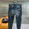 Jeans masculinos Mens Jeans Designer Calças Casuais d Jacquard Calças Retas Moda Jeans Lavados Homens Mulheres Sweatpants Calças Bordadas de Metal ZIW3