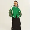 Vestes pour femmes dans les vêtements externes Y2K Winter Bomber Jacket Street Hiphop Couleur Contraste Couture Mode Tops Lâches Manteau Baseball