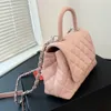 Bolsa feminina de luxo designer couro genuíno flip saco feminino bolsa de ombro de alta qualidade caviar material fivela de ferragem artesanal acolchoado saco de metal caixa de presente saco de corrente