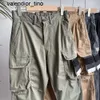 Novo designer calças masculinas pedras ilhas homens multi-bolso macacão militar feng shui lavagem pés de plástico lazer supermes calças femininas dos homens