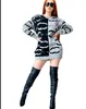 冬の新しい女性デザイナーファッションブランドのセータールーズニットプルオーバーカーディガン印刷されたミッドレングスフランススタイルジャケットコート服