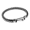 Chain Real Solid S925 Pure Silver Hand Woven Vintage Mighty Men Bangle Birthday Gift Personality Keel Bracelet 231204