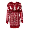 Robes sexy urbaines Robe de Noël pour les femmes Hiver Automne Vêtements à manches longues Pull tricoté Casual Party Mini Robe Années Vêtements de Noël 231204