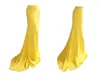 Jupes élégantes jaune vif Spandex longue jupe de soirée sur mesure femme vêtements jamais jolie longueur de plancher bal avec train