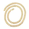 Fina fantastiska män och kvinnors 24k Real Yellow Gul Solid Gold GF Halsband Solid Chain 24inch Dhampion 5 i rad