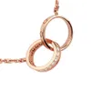 Jewelry designers love necklace Rose Gold Platinum chain screw diamond double circle necklace sister pendant Stainless Steel weddi321z