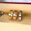 Anillos de amor Anillo de promesa para mujer Pareja Joyería Banda Acero inoxidable con diamantes Moda casual Calle Clásico Oro Plata Rosa Op298m