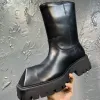 Balencig Rhinoceros Balencaiiga Balenicass Mens Horn Dark Horn Niche Sense Chaussures Conception de choux de vache Vow Longueur Souges épaisses Souches surélevées Boots Martin Shor