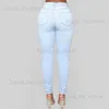 Jeans da donna BornToGirl Y2K Streetwear Jeans a matita per le donne Moda Slim Sexy Vita alta Nero Bianco Blu Jeans Donna Pantaloni denim T231204